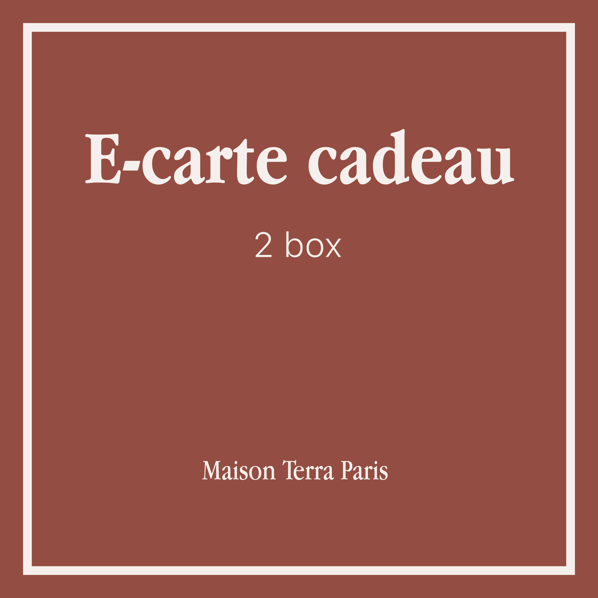 Carte cadeau, 2 box